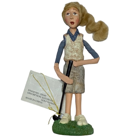 Vintage House of Lloyd Saturday Golf Woman Figurine Sculpture Weekday Women 8 in - Picture 16 of 16
